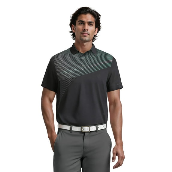 Ben Hogan Men's & Big Men's Assymetric Heather Printed Golf Polo, Sizes S-5XL