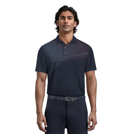 Ben Hogan Men's & Big Men's Assymetric Heather Printed Golf Polo, Sizes S-5XL