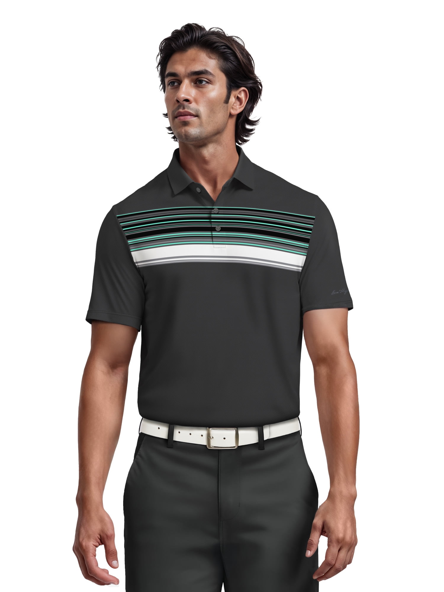 Ben Hogan Men's & Big Men's Chest Printed Golft Polo, Sizes S-5XL