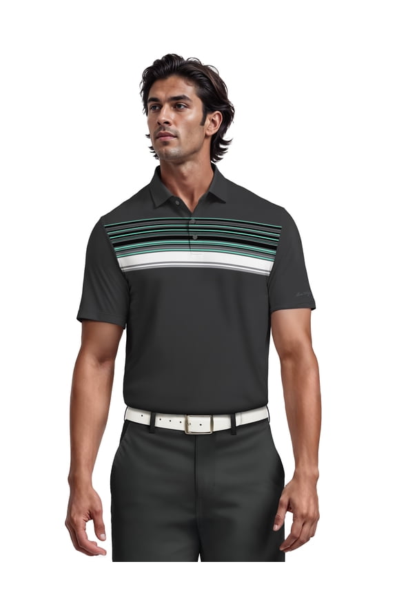 Men's & Big Men's Chest Printed Golft Polo, Sizes S-5XL