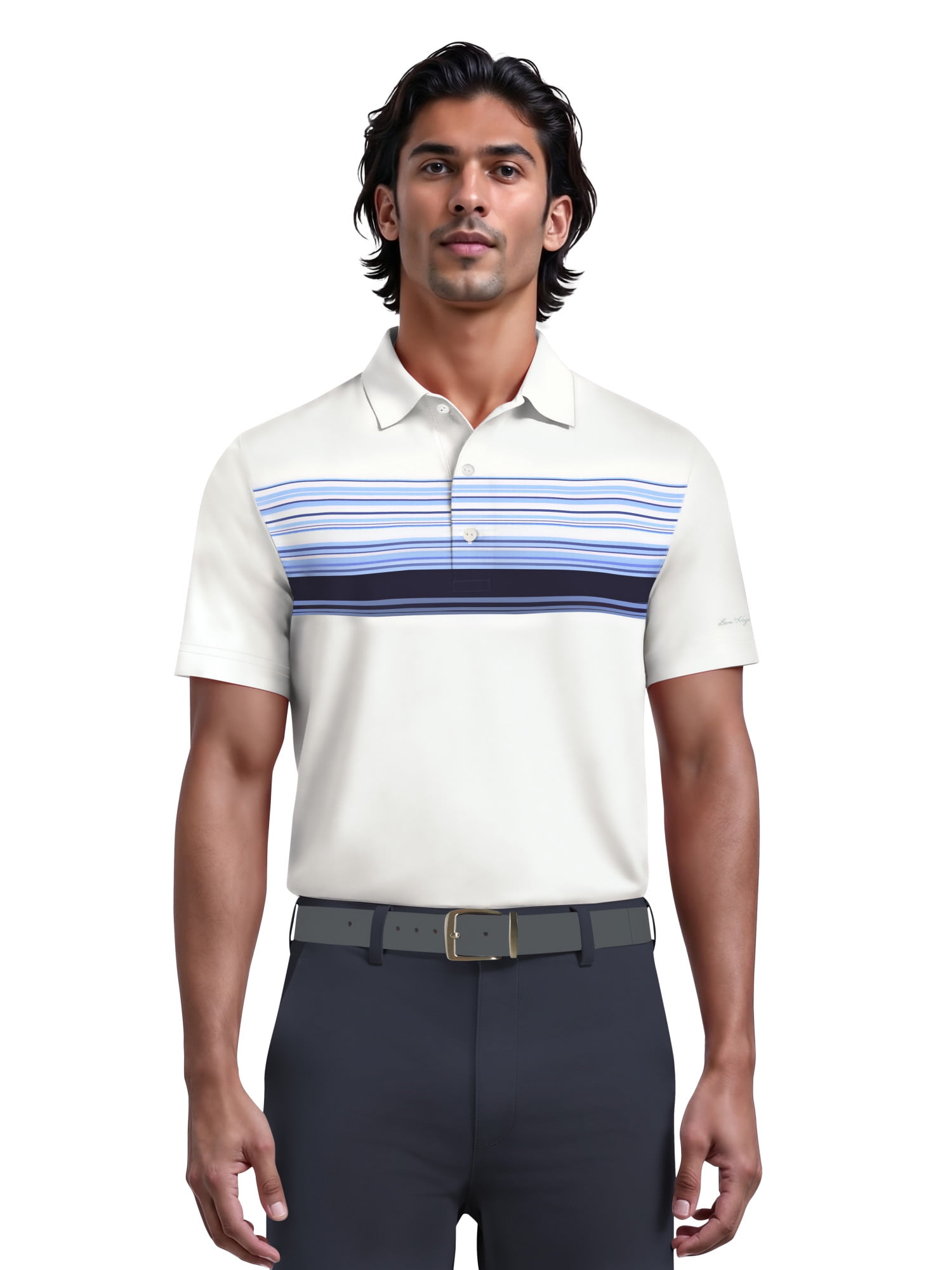 Ben Hogan Men's & Big Men's Chest Printed Golft Polo, Sizes S-5XL