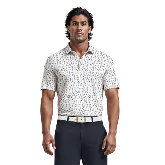 Ben Hogan Men's & Big Men's Conversational Drink Golf Polo Shirt, Sizes S-5XL