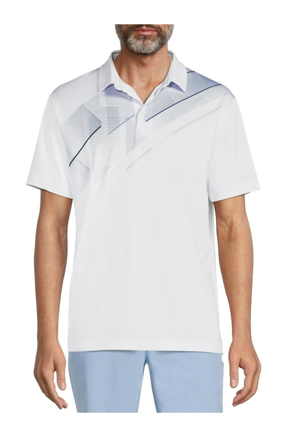 Men's & Big Men's Diagonal Stripe Golf Polo Shirt, Sizes S-5XL