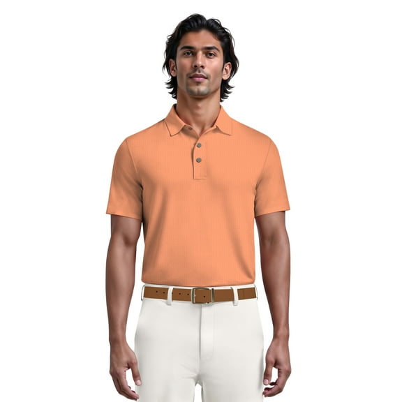 Ben Hogan Men's & Big Men's Micro Jaquard Golf PoloWith Self Collar, Sizes S-5XL