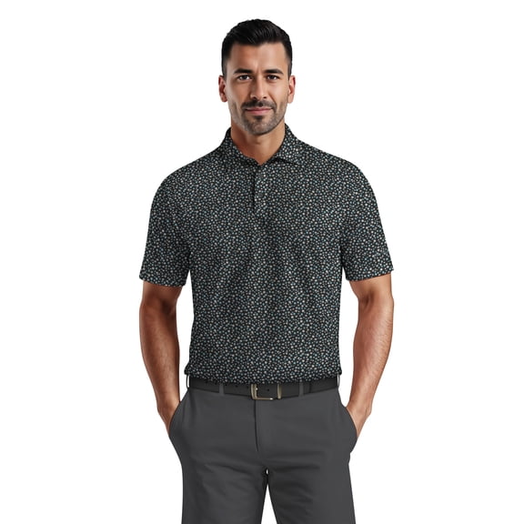 Ben Hogan Men's & Big Men's Performance Confetti Floral Polo Short Sleeve Polo Shirt, up to 5XL