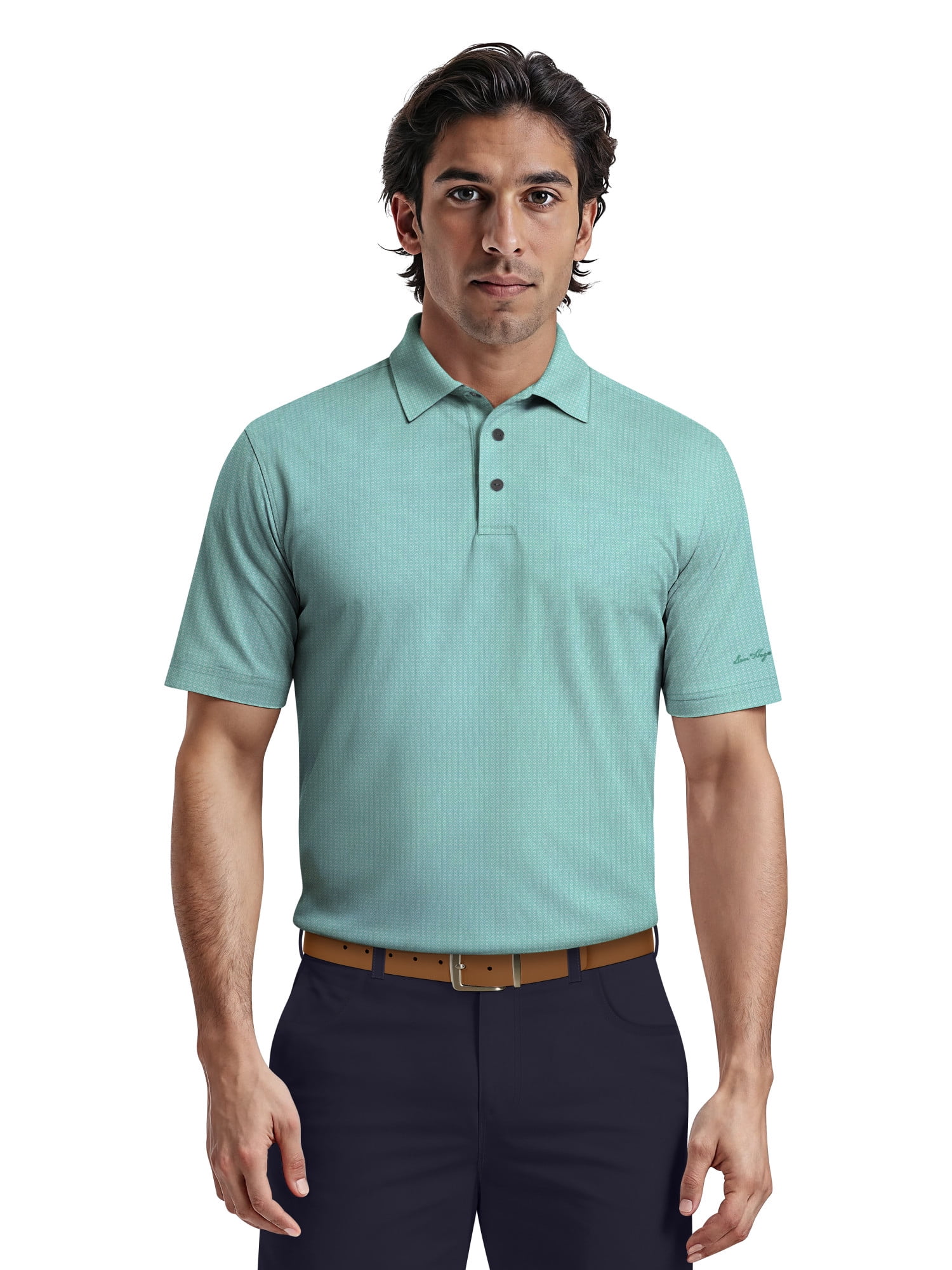 Ben Hogan Men's & Big Men's Performance Diamond Jacquard Short Sleeve Polo Shirt, up to 5XL