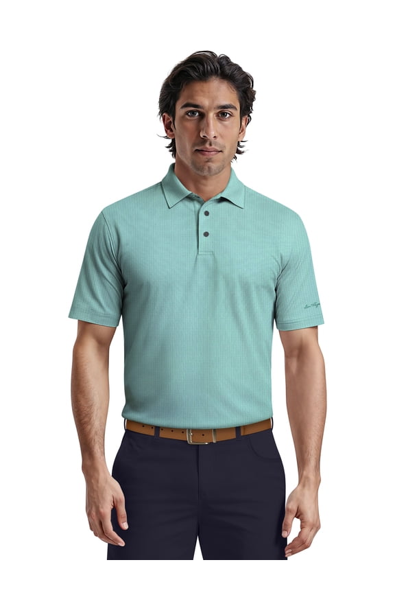 Men's & Big Men's Performance Diamond Jacquard Short Sleeve Polo Shirt, up to 5XL