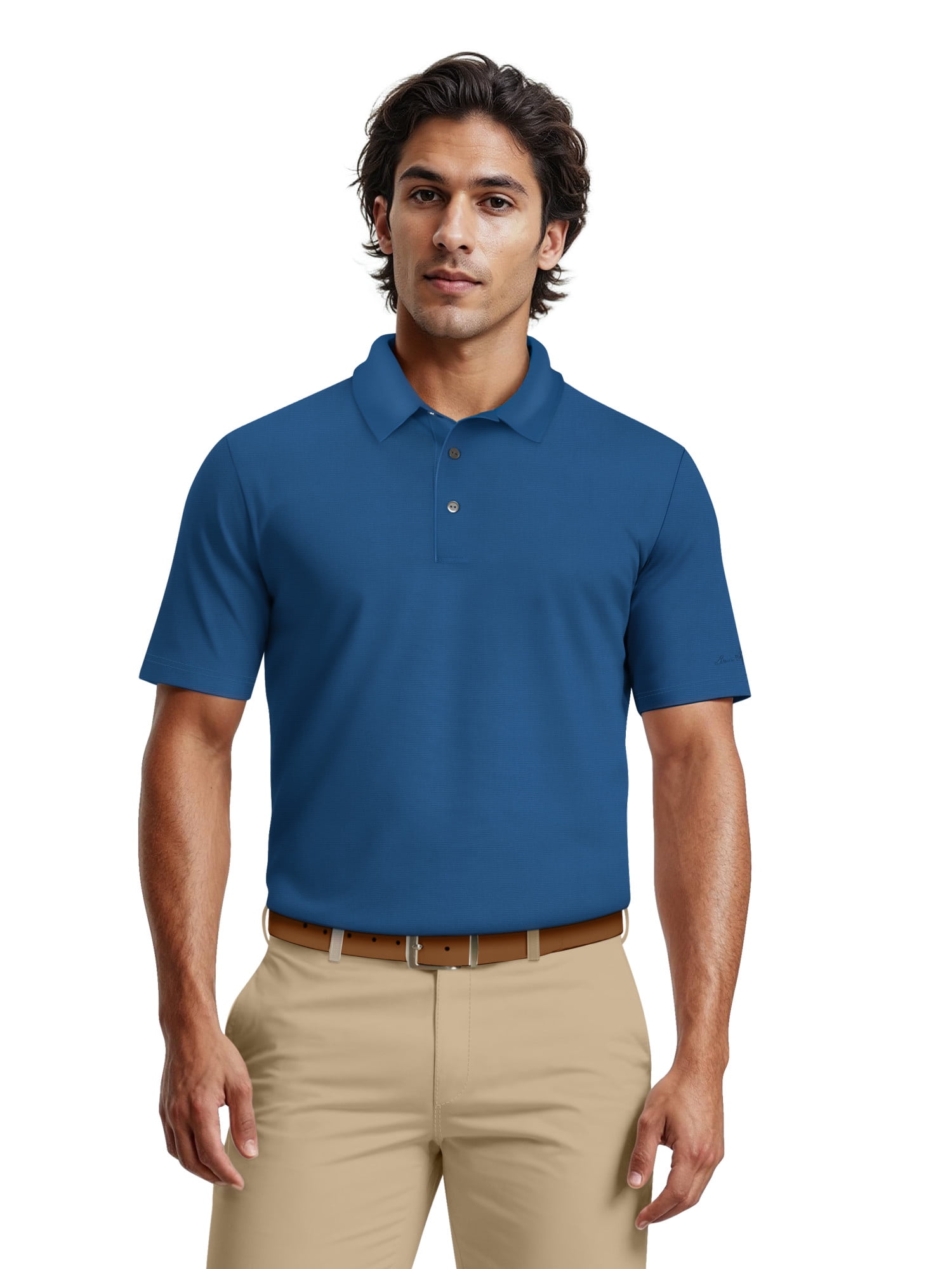Ben Hogan Men's & Big Men's Performance Solid Polo Shirt with Short Sleeves, Sizes S-5XL