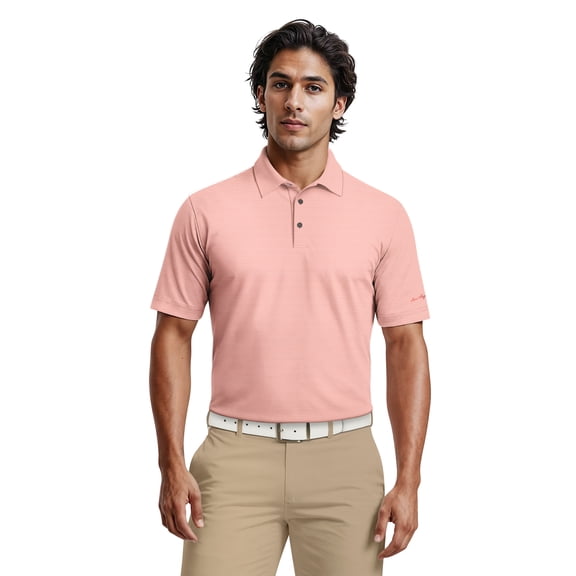 Ben Hogan Men's & Big Men's Performance Fine Line Printed Short Sleeve Polo Shirt, up to 5XL