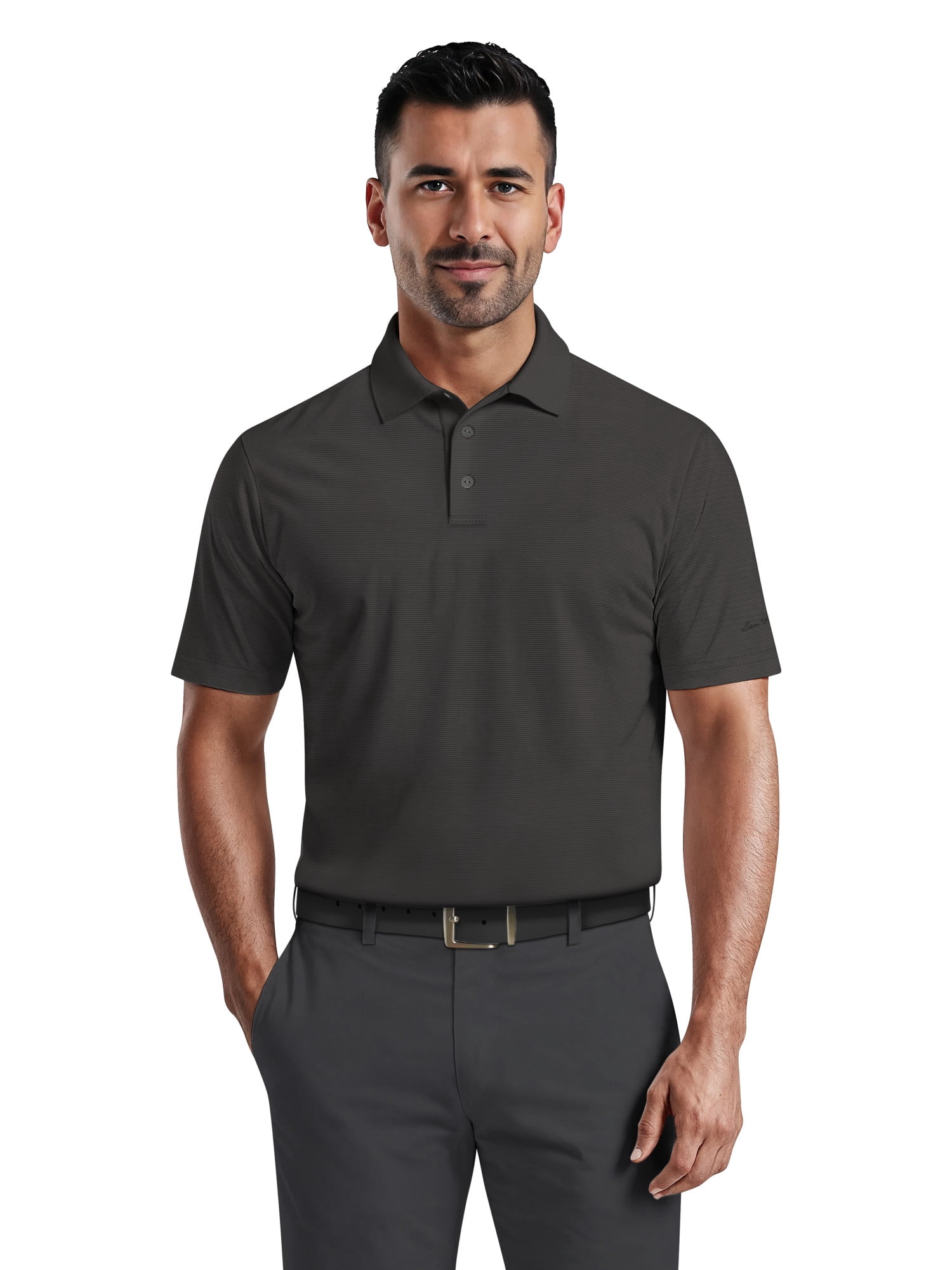 Ben Hogan Men's & Big Men's Performance Fine Line Stripe Short Sleeve Polo Shirt, up to 5XL