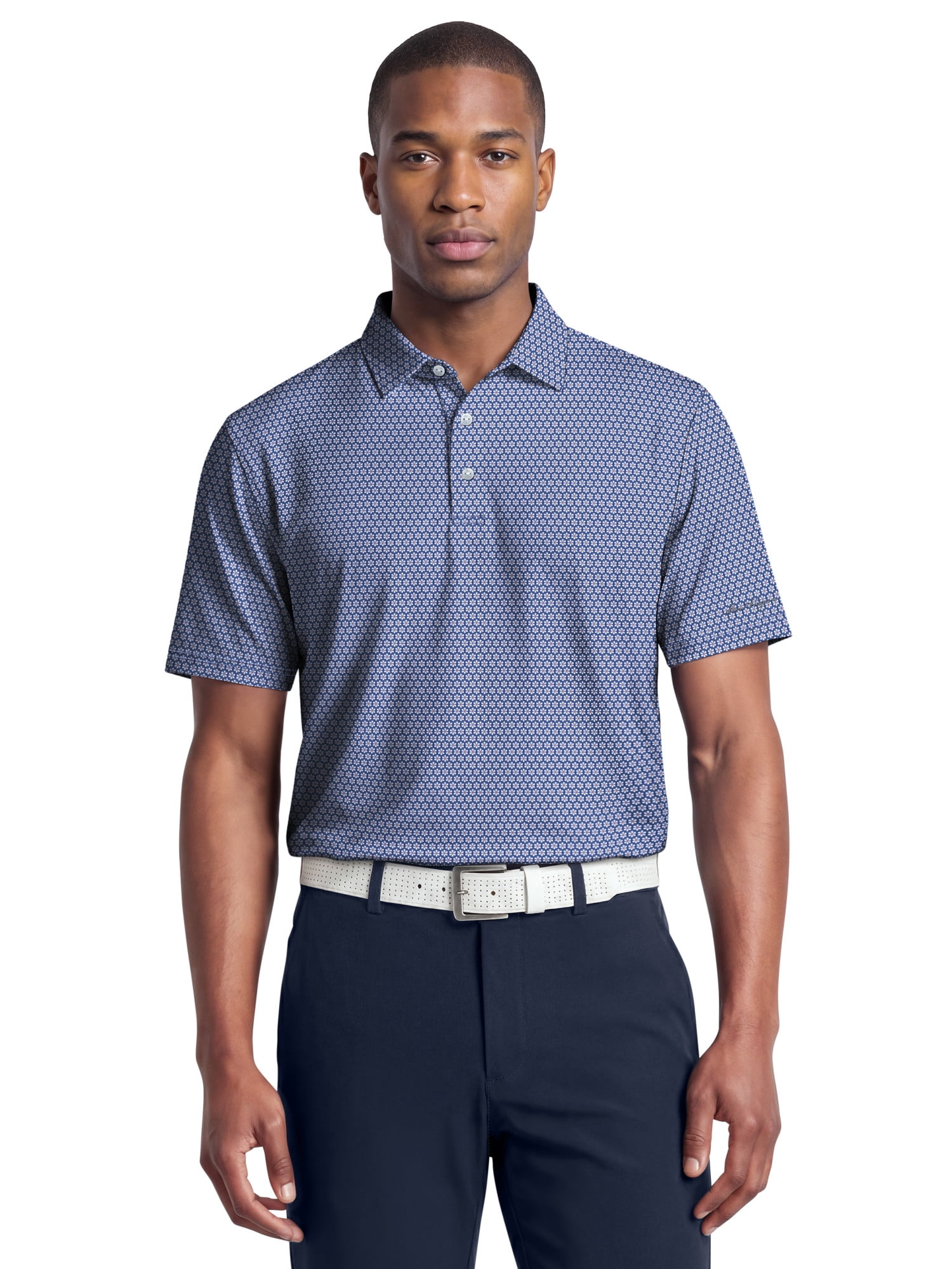 Ben Hogan Men's & Big Men's Performance Geo Polo Short Sleeve Polo Shirt, up to 5XL