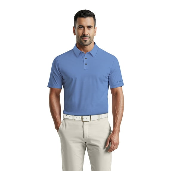 Ben Hogan Men's & Big Men's Performance Geometric Jacquard Short Sleeve Golf Polo Shirt, Sizes S-5XL