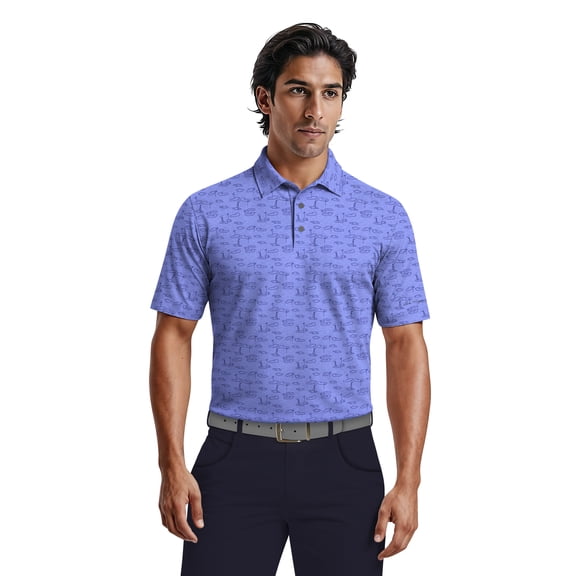 Ben Hogan Men's & Big Men's Performance Golf Landscape Short Sleeve Polo Shirt, up to 5XL