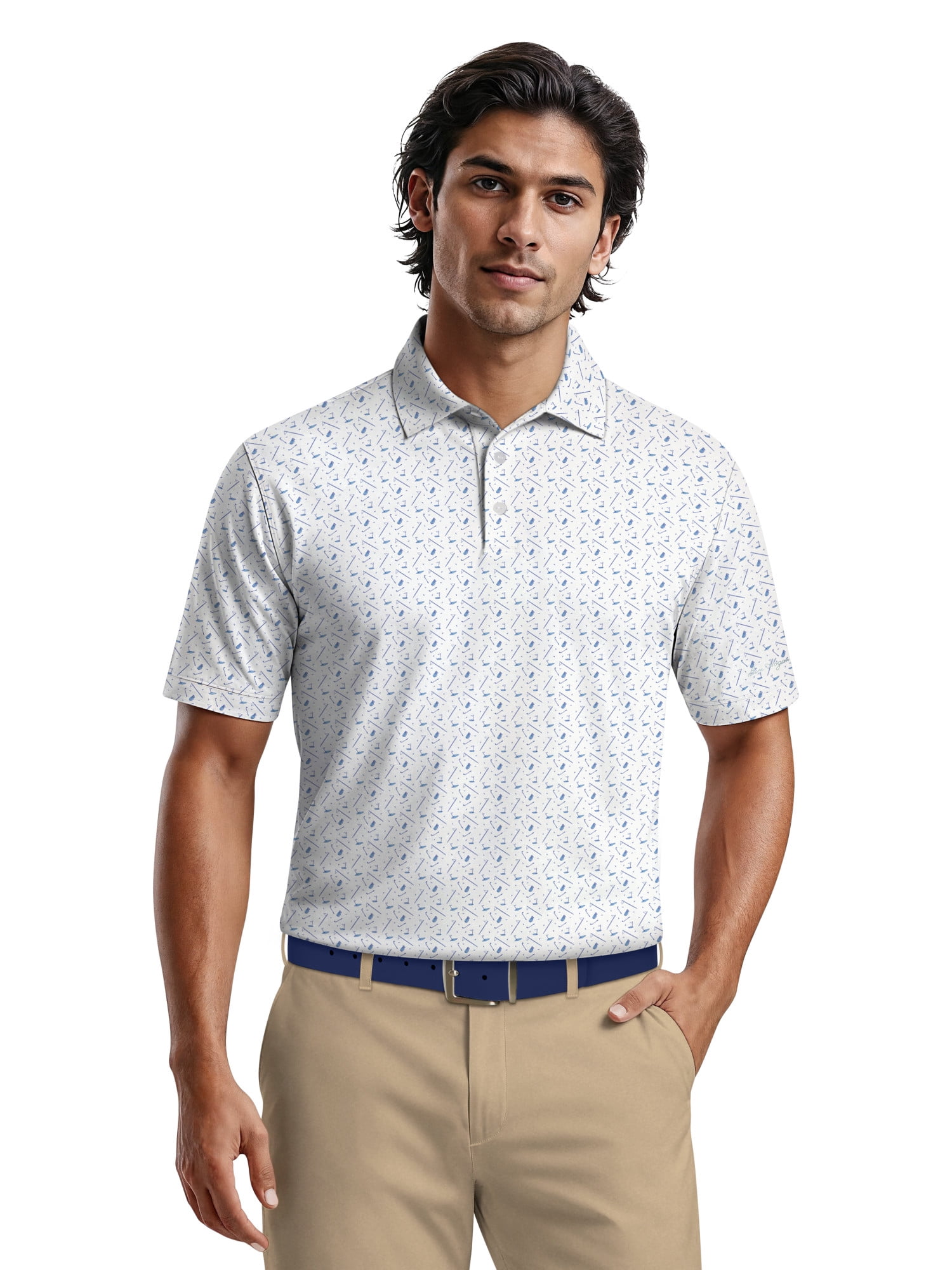 Ben Hogan Men's & Big Men's Performance Golf Themed Short Sleeve Polo Shirt, up to 5XL
