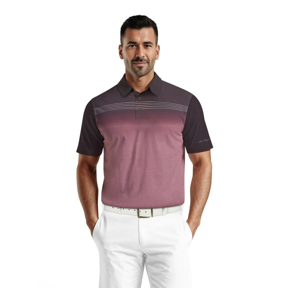 Ben Hogan Men's & Big Men's Performance Heather Assymetric Short Sleeve Golf Polo Shirt, Sizes S-3XL