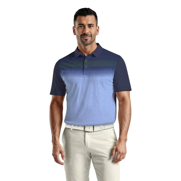 Ben Hogan Men's & Big Men's Performance Heather Assymetric Short Sleeve Golf Polo Shirt, Sizes S-3XL