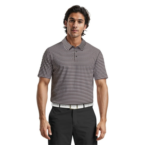 Ben Hogan Men's & Big Men's Performance Large Geometric Short Sleeve Polo Shirt, Sizes S-5XL
