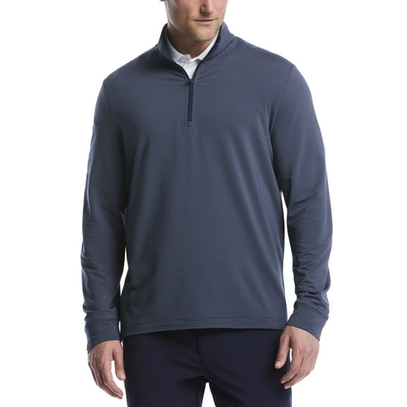 Ben Hogan Men's & Big Men's Performance Long Sleeve Feeder Stripe Golf Mock Neck 1/4 Zip Sweater, Size S-5XL