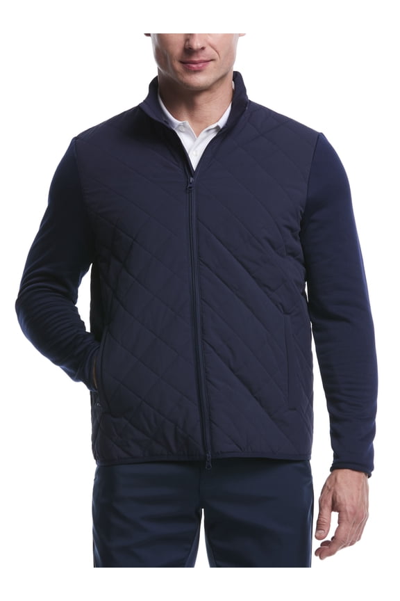 Men's & Big Men's Performance Long Sleeve Full Zip Fiber-Fill Quilted Jacket, Sizes S-5XL