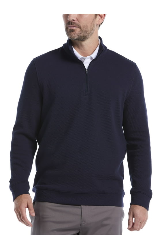 Men's & Big Men's Performance Long Sleeve Midweight Argyle Golf 1/4 Zip Sweater, Sizes S-5XL