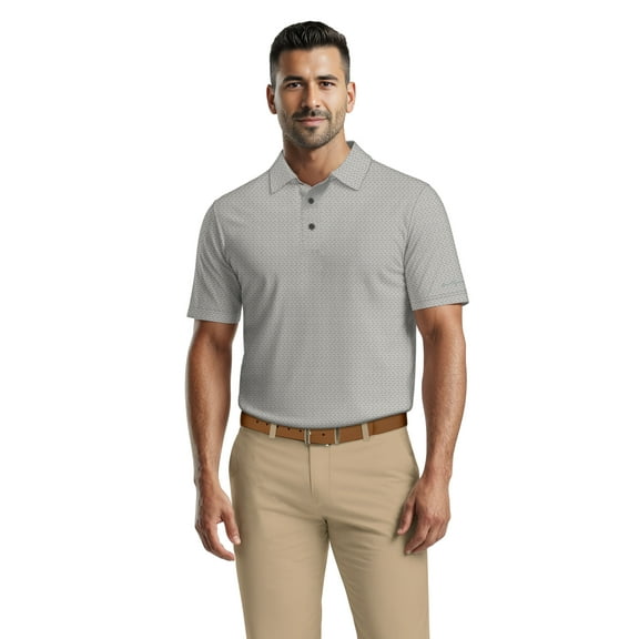 Ben Hogan Men's & Big Men's Performance Mini Geometric Print Short Sleeve Golf Polo Shirt, Sizes S-5XL