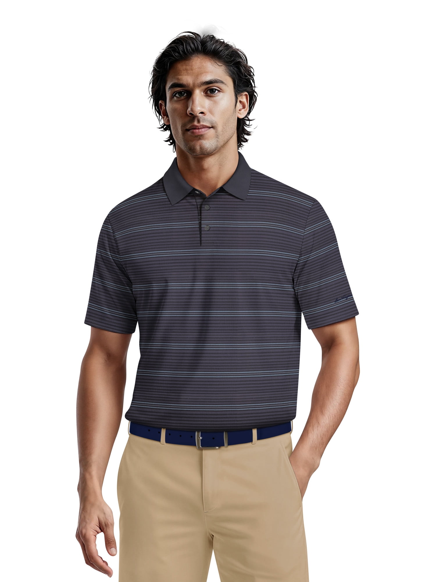 Ben Hogan Men's & Big Men's Performance Proper Stripe Short Sleeve Polo Shirt, up to 5XL