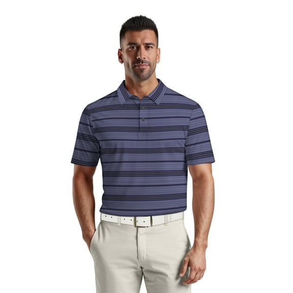 Ben Hogan Men's & Big Men's Performance Texture Stripe Short Sleeve Golf Polo Shirt, Sizes S-5XL