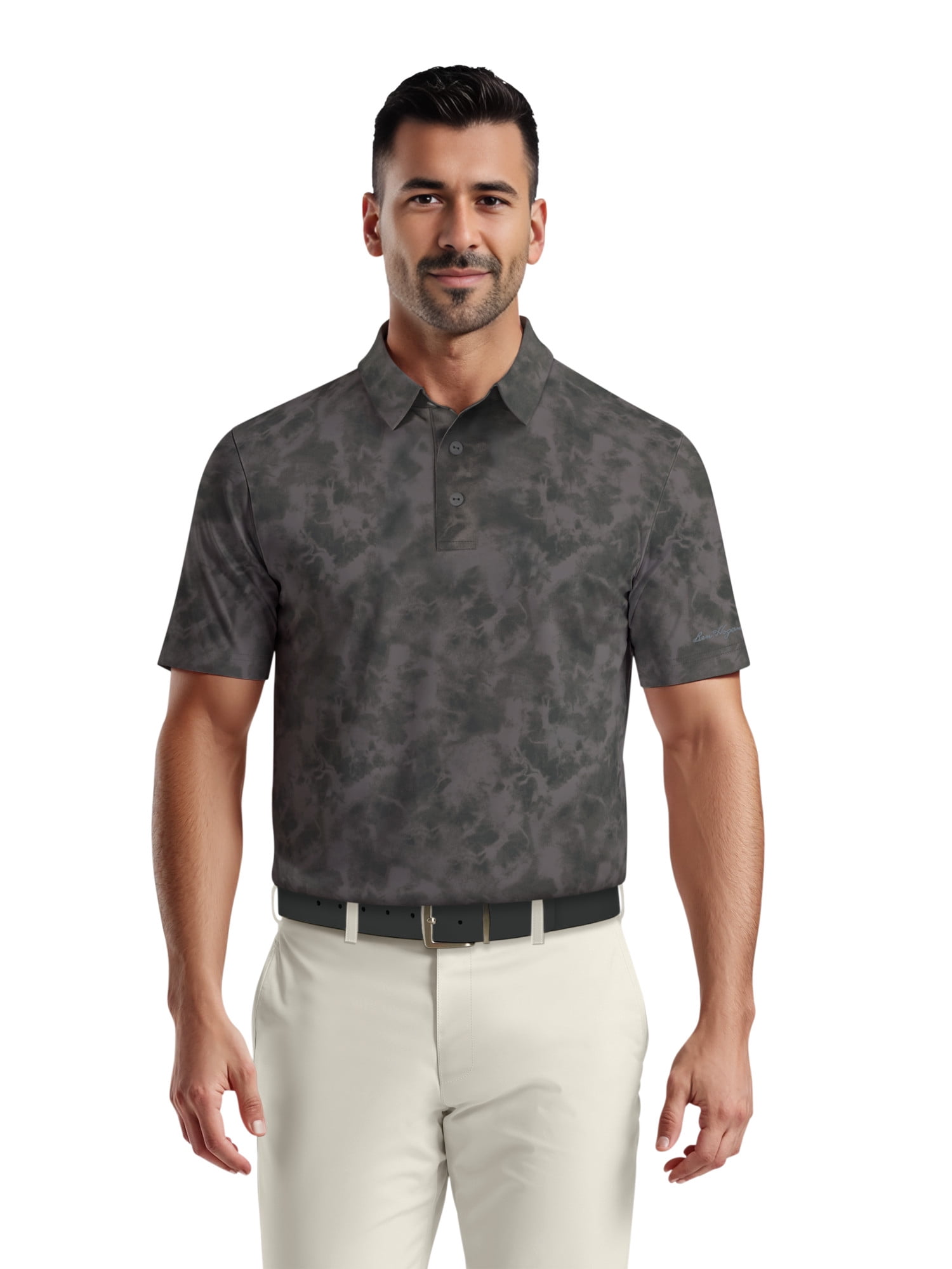 Ben Hogan Men's & Big Men's Performance Watercolor Camo Short Sleeve Golf Polo Shirt, Sizes S-5XL