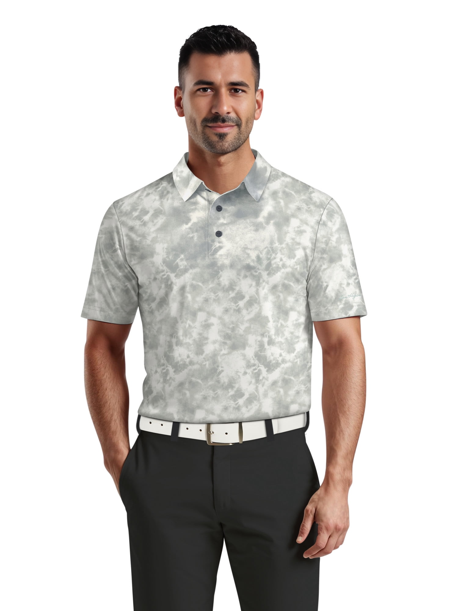 Ben Hogan Men's & Big Men's Performance Watercolor Camo Short Sleeve Golf Polo Shirt, Sizes S-5XL