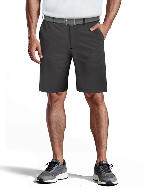 Men's & Big Men's Stretch Golf Shorts with Horizontal Pattern and Active Waistband, 9" Inseam, Sizes 28-50