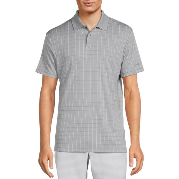 Ben Hogan Men's & Big Men's Textured Windowpane Golf Polo Shirt, Size S-5XL