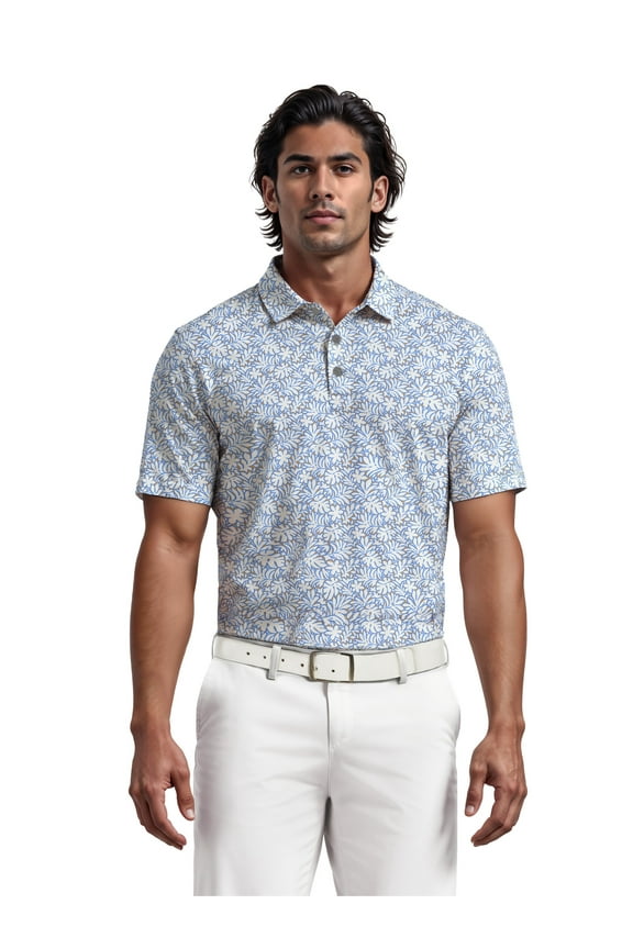 Men's & Big Men's Tropical Print Golf Polo, Sizes S-5XL
