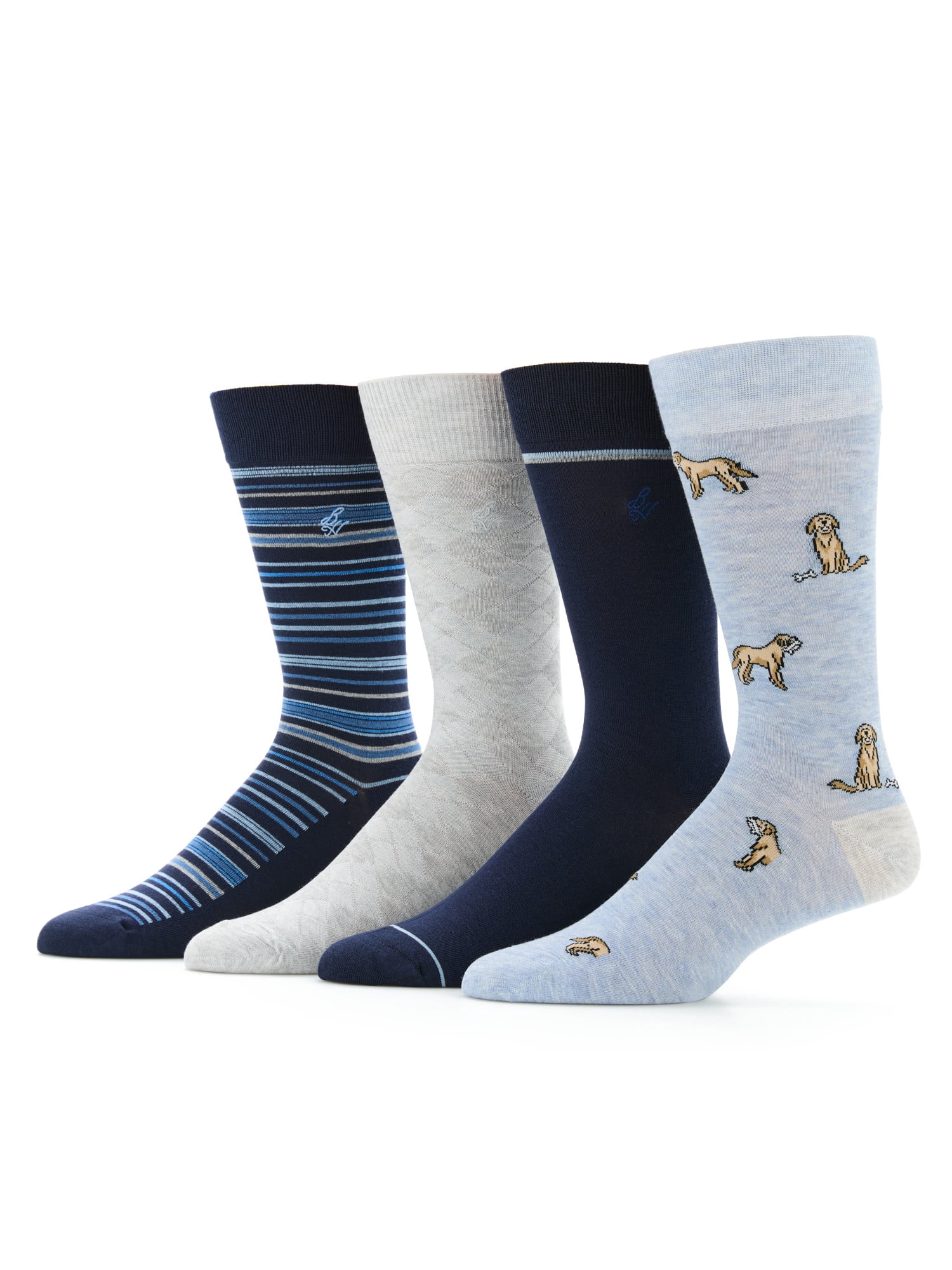 Ben Hogan Men's Dog and Bones Novelty Socks, 4-Pack, Sizes 7-12