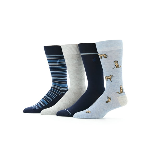 Ben Hogan Men's Dog and Bones Novelty Socks, 4-Pack, Sizes 7-12