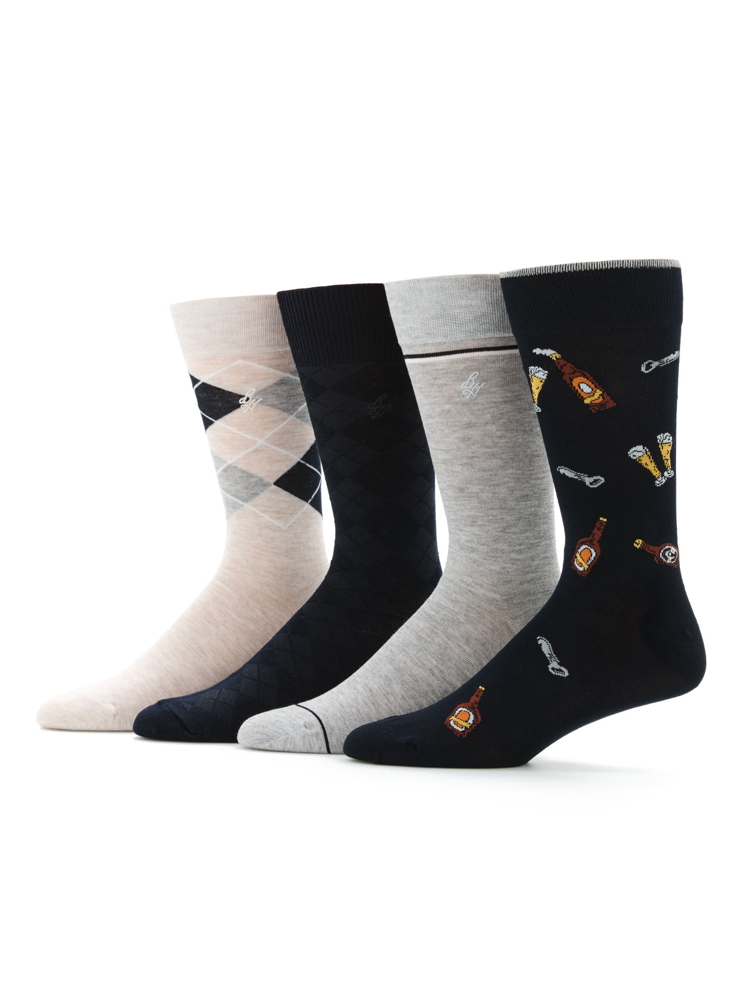 Ben Hogan Men's Drinks Novelty Socks, 4-Pack, Sizes 7-12