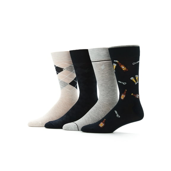 Ben Hogan Men's Drinks Novelty Socks, 4-Pack, Sizes 7-12