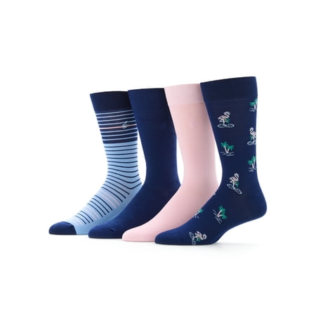 Ben Hogan Men's Flamingo Golf Novelty Socks, 4-Pack, Sizes 7-12