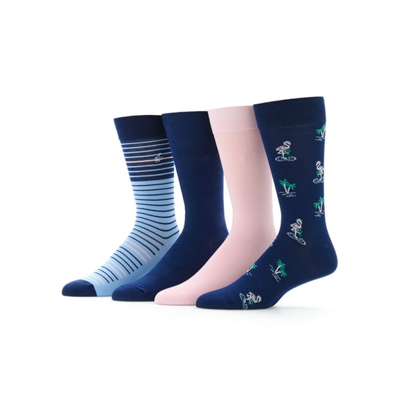 Ben Hogan Men's Flamingo Golf Novelty Socks, 4-Pack, Sizes 7-12
