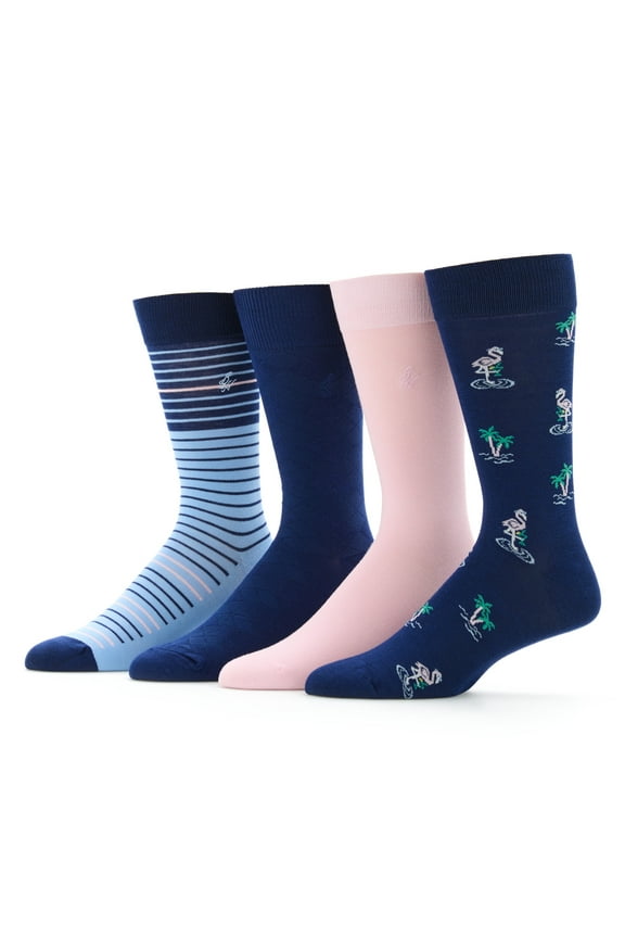 Men's Flamingo Golf Novelty Socks, 4-Pack, Sizes 7-12