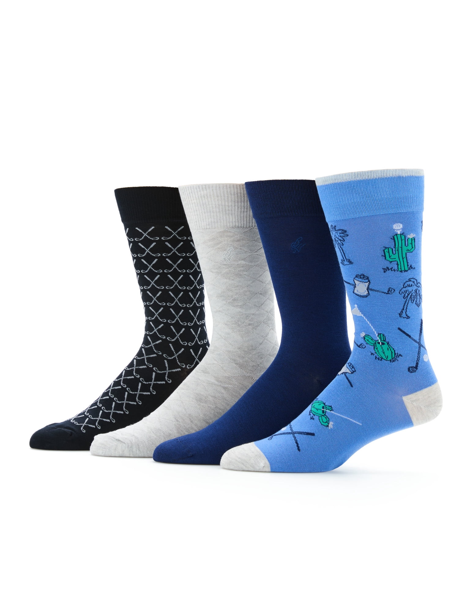 Ben Hogan Men's Golf Outdoors Novelty Socks, 4-Pack, Sizes 7-12