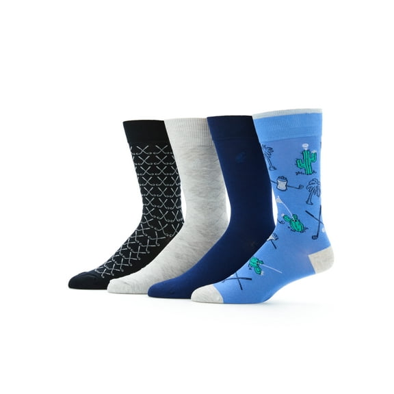 Ben Hogan Men's Golf Outdoors Novelty Socks, 4-Pack, Sizes 7-12