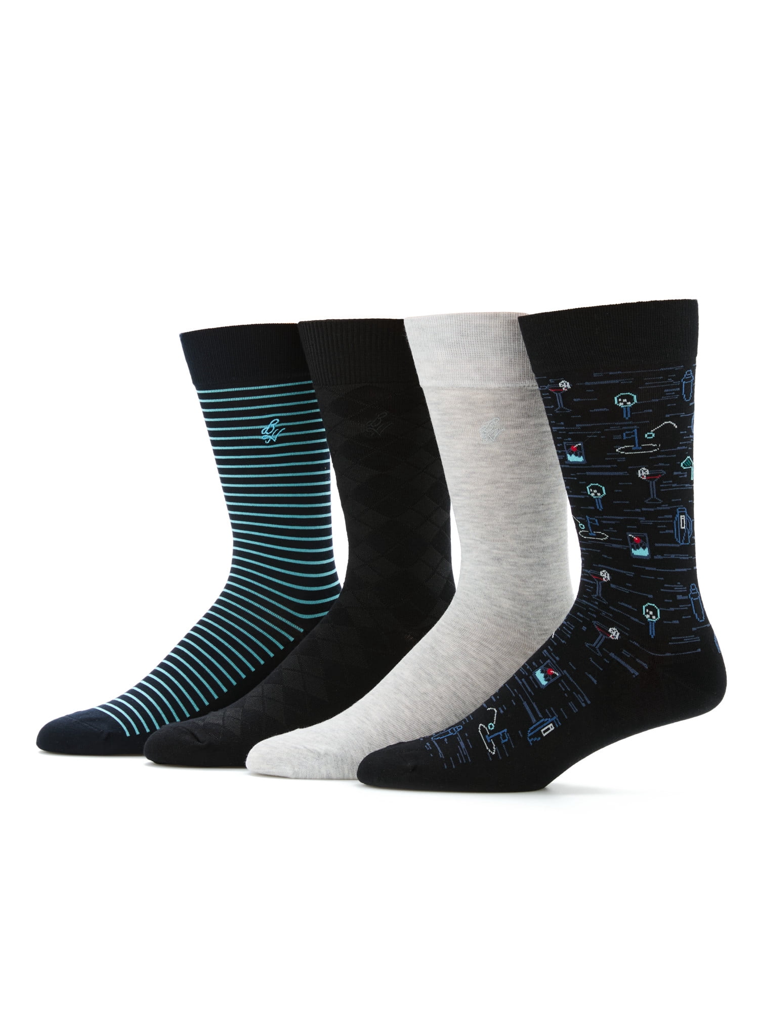 Ben Hogan Men's Golf Print Novelty Socks, 4-Pack, Sizes 7-12