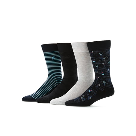 Ben Hogan Men's Golf Print Novelty Socks, 4-Pack, Sizes 7-12
