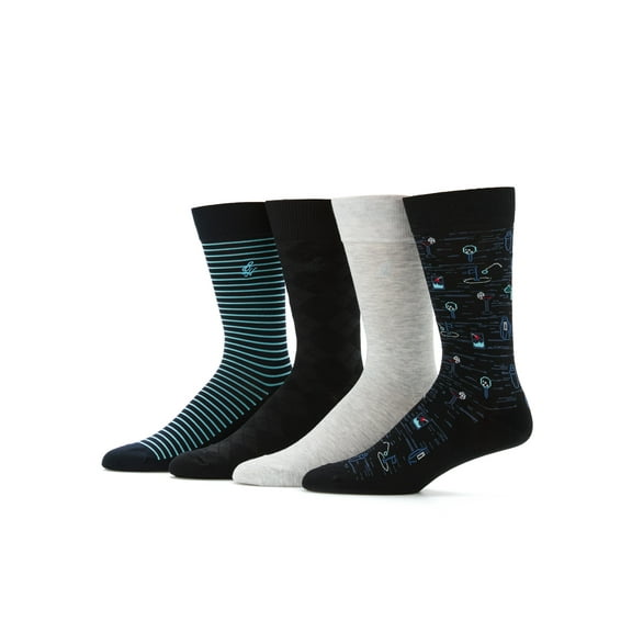 Ben Hogan Men's Golf Print Novelty Socks, 4-Pack, Sizes 7-12