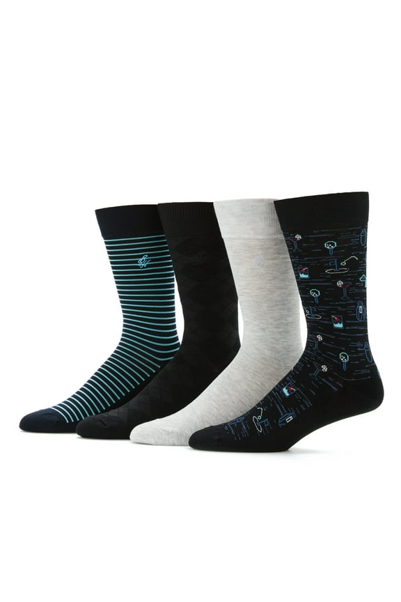 Men's Golf Print Novelty Socks, 4-Pack, Sizes 7-12