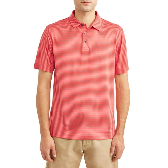 Ben Hogan Men's Performance Short Sleeve Striped Golf Polo Shirt, up to 5XL