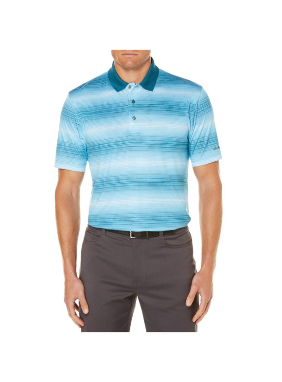 JCPenney MOUNTAIN WEAR Wide Collar Short Sleeve Striped Polo Shirt Men's M Size unclear orange type Vintage Second Hand