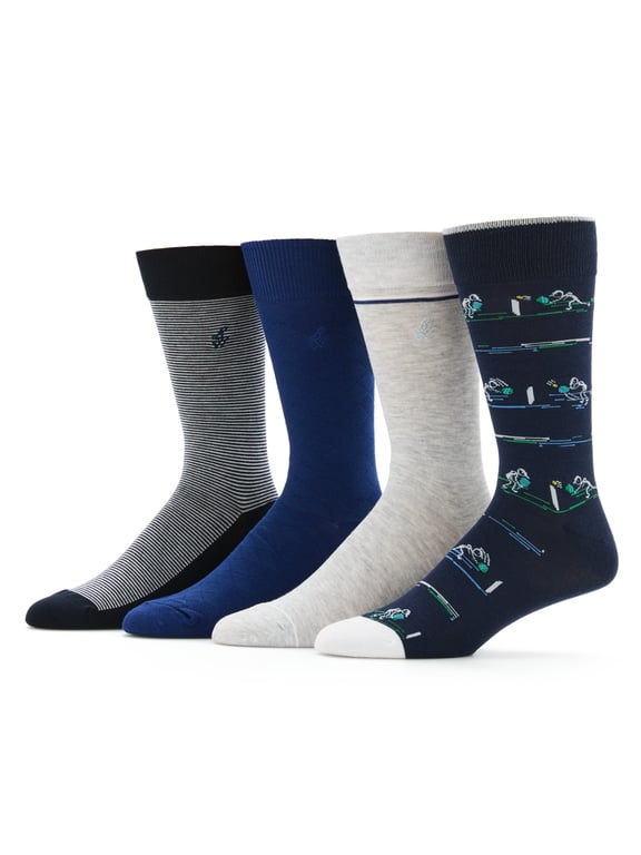 Men's Pickleball Match Novelty Socks, 4-Pack, Sizes 7-12