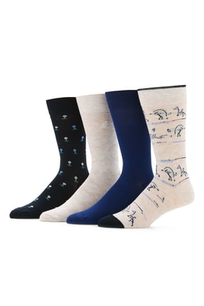 Men's Stick Figure Golfing Novelty Socks, 4-Pack, Sizes 7-12