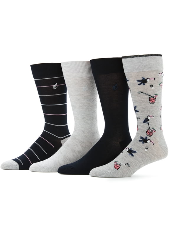 Men's Toucan Golf Drink Novelty Socks, 4-Pack, Sizes 7-12